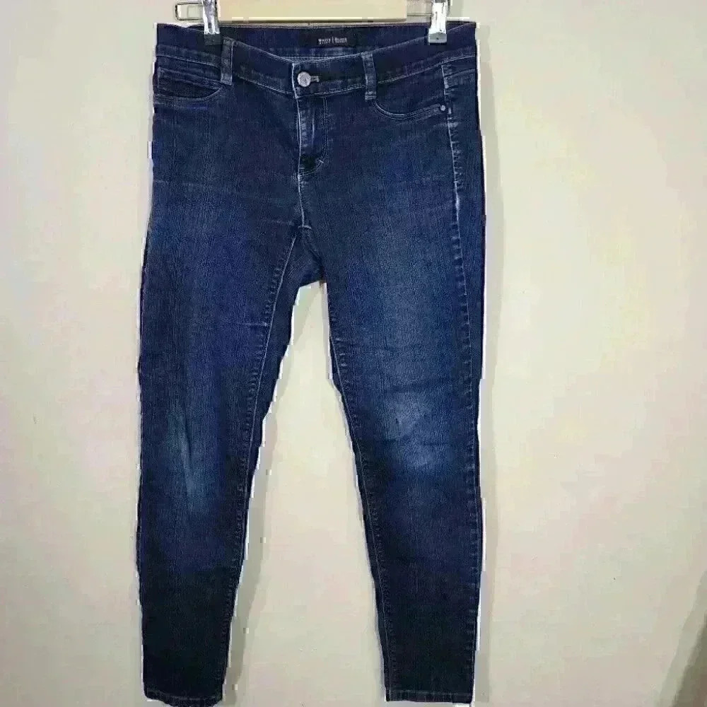 P2 White house black market  skinny jeans size small jegging jeans blue denim - Picture 2 of 8